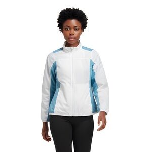 Adidas Women's Climaproof White & Blue Full-Zip Jacket